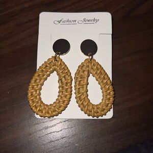 Brown Woven Earrings
